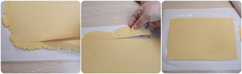 Ritagliare i bordi e formare un rettangolo