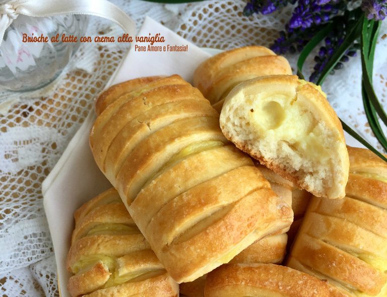 Brioche al latte con crema alla vaniglia Pane Amore e Fantasia!