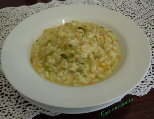 Risotto di zucchine con il loro fiore