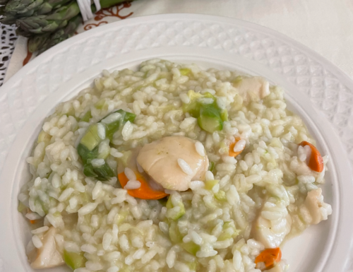 Risotto asparagi e cape sante