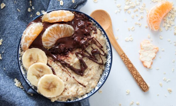 Porridge caldo banana e mandarino