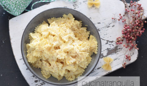 Farfalle in crema di ricotta e zafferano