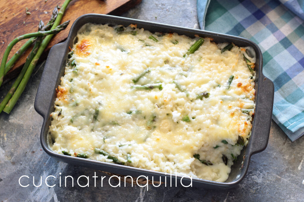 Riso al forno senza lattosio agli asparagi