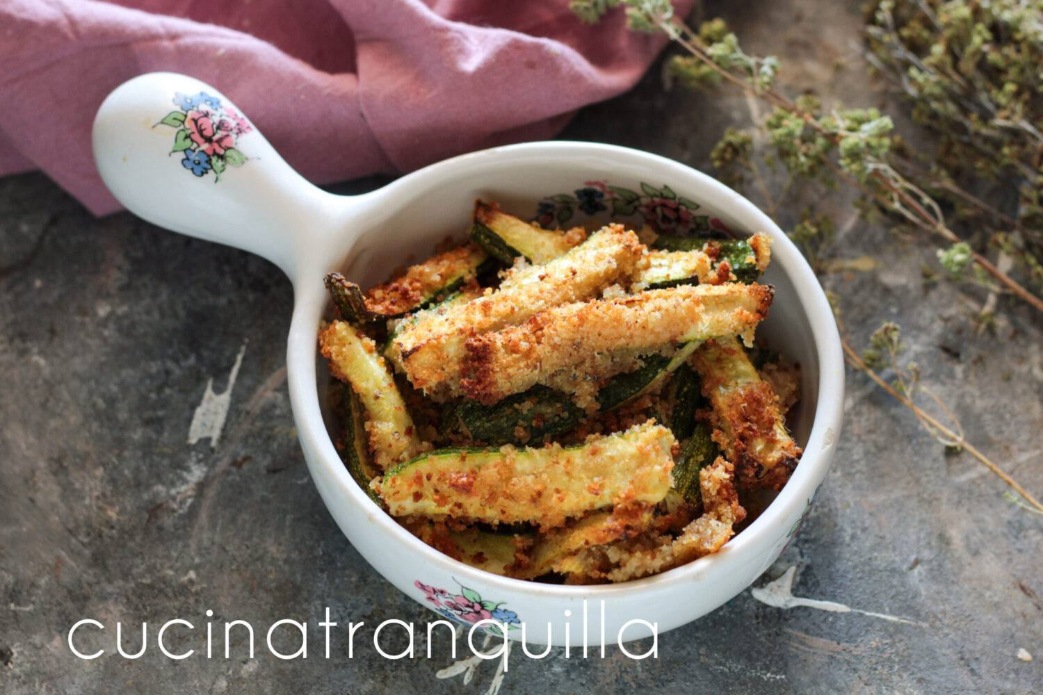 Zucchine gratinate in friggitrice ad aria