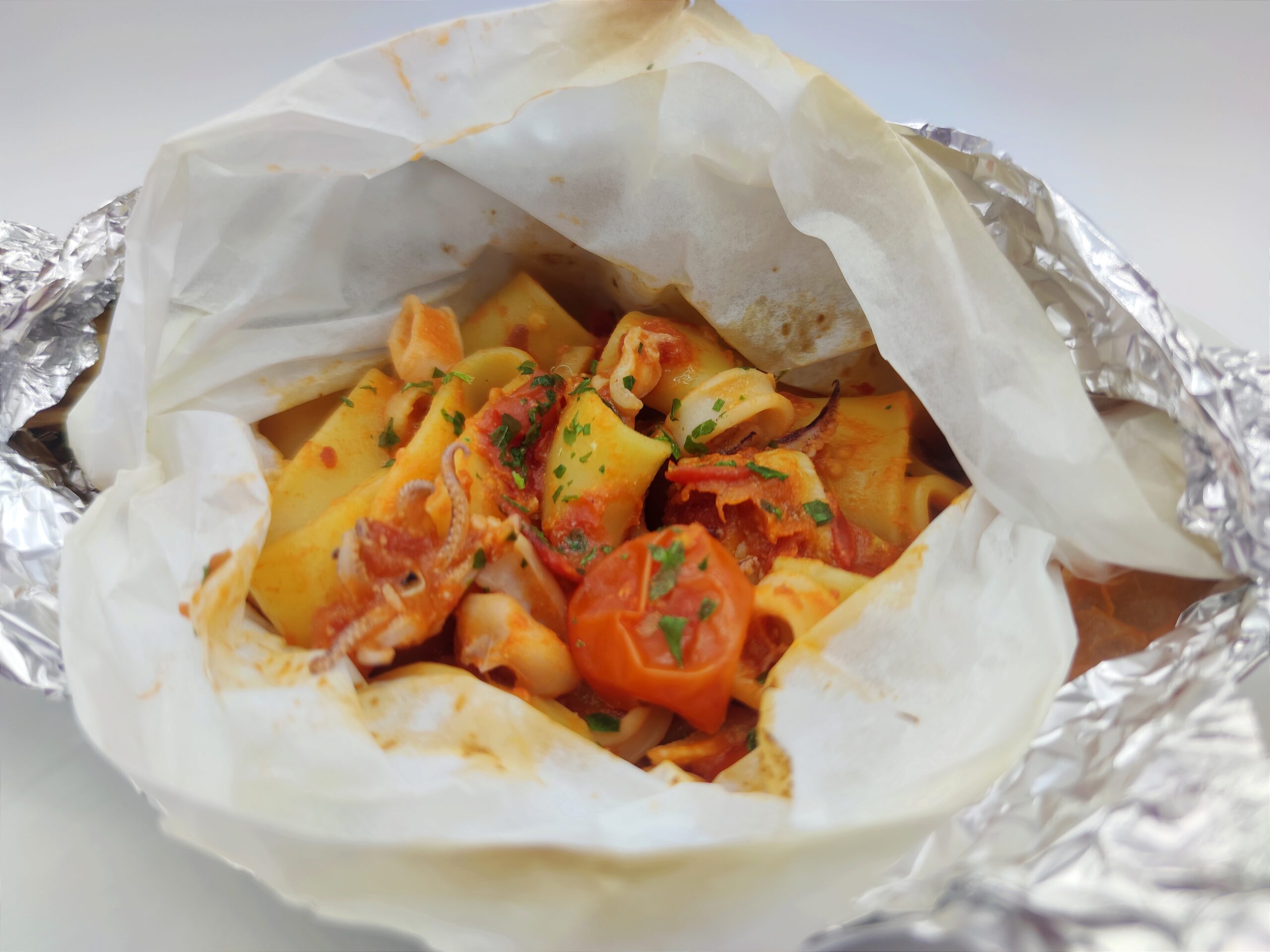 Calamarata al cartoccio