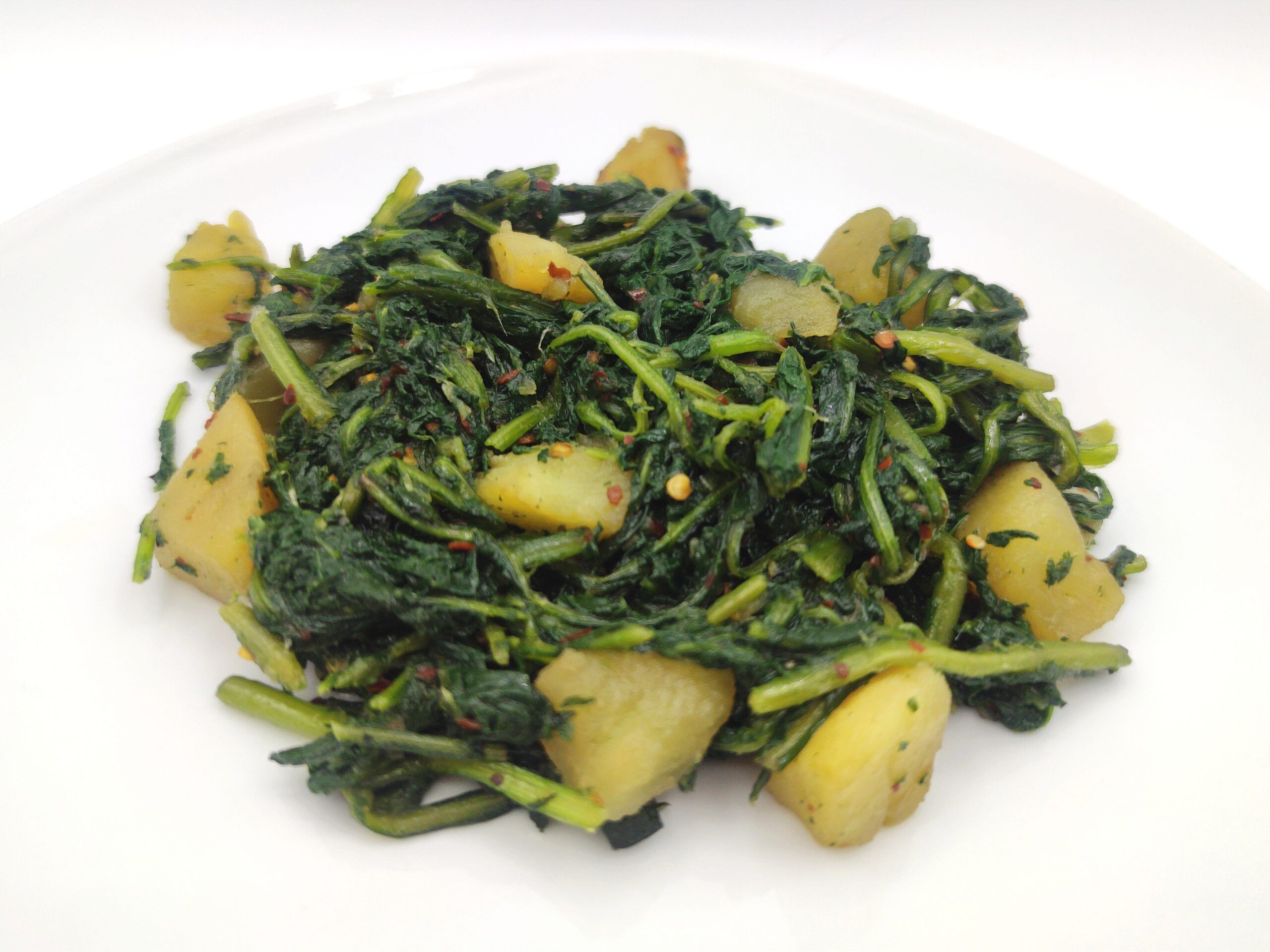 Cicoria e patate in padella