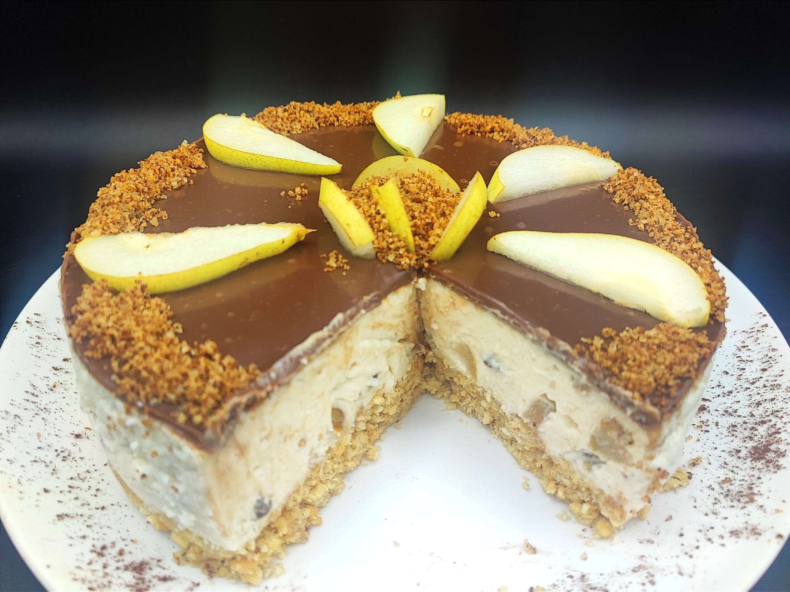cheesecake pere e cioccolato