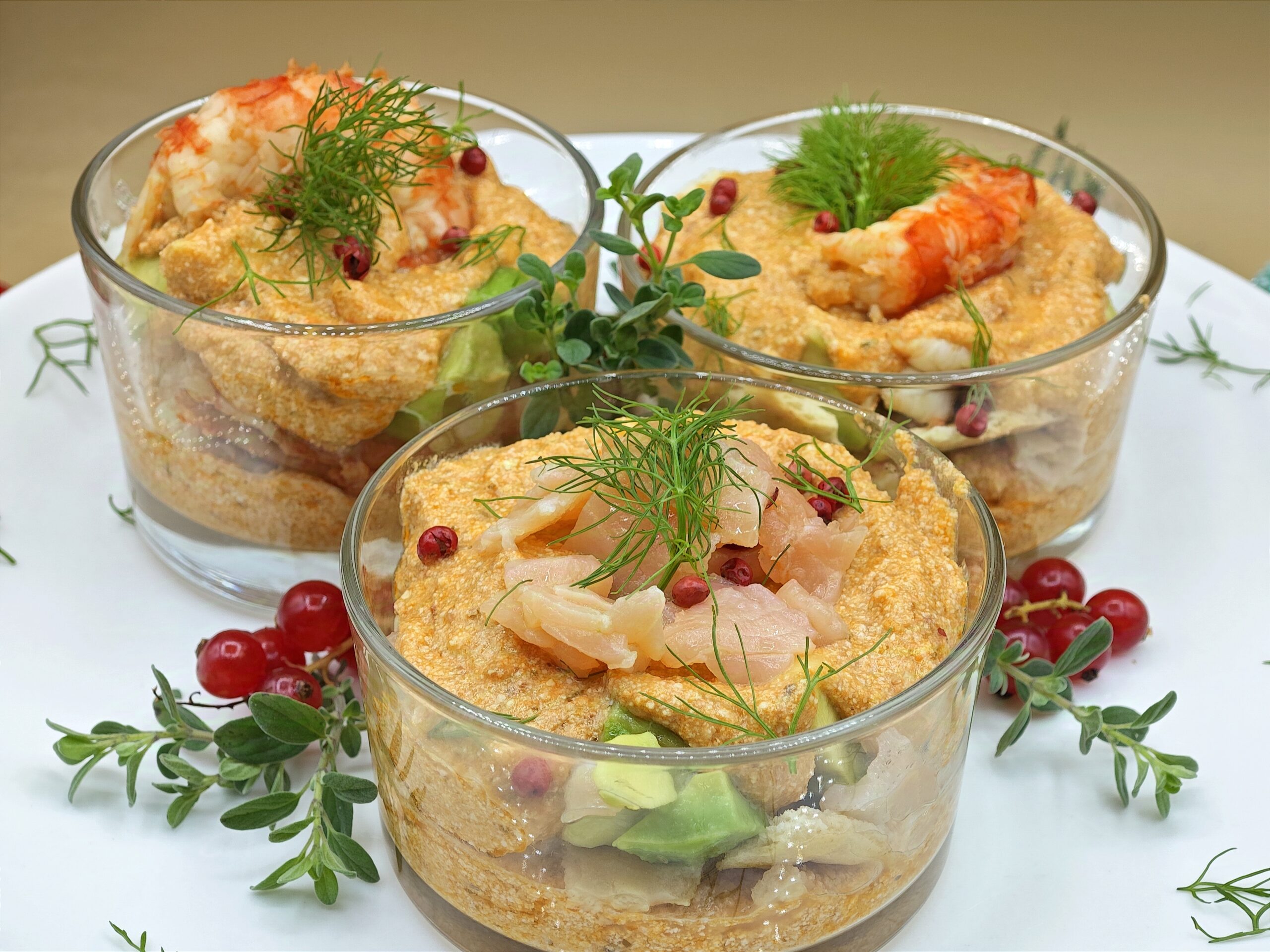Tiramisù salato gamberi e salmone