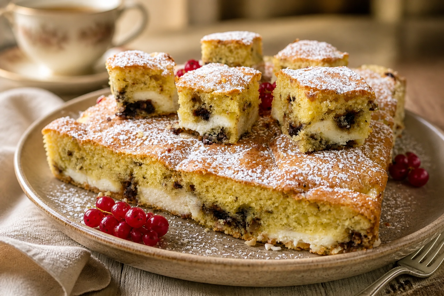 Torta Soffice Piumino con Crema di Ricotta, Frutta Secca e Cioccolato – Ricetta Facile e Golosa