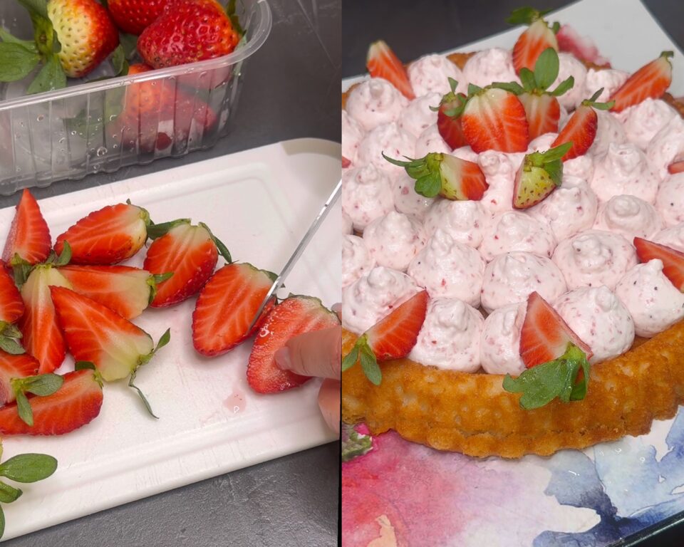 Crostata mimosa alle fragole senza uova