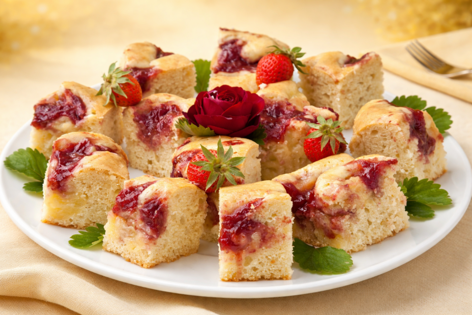 Torta crema e fragole