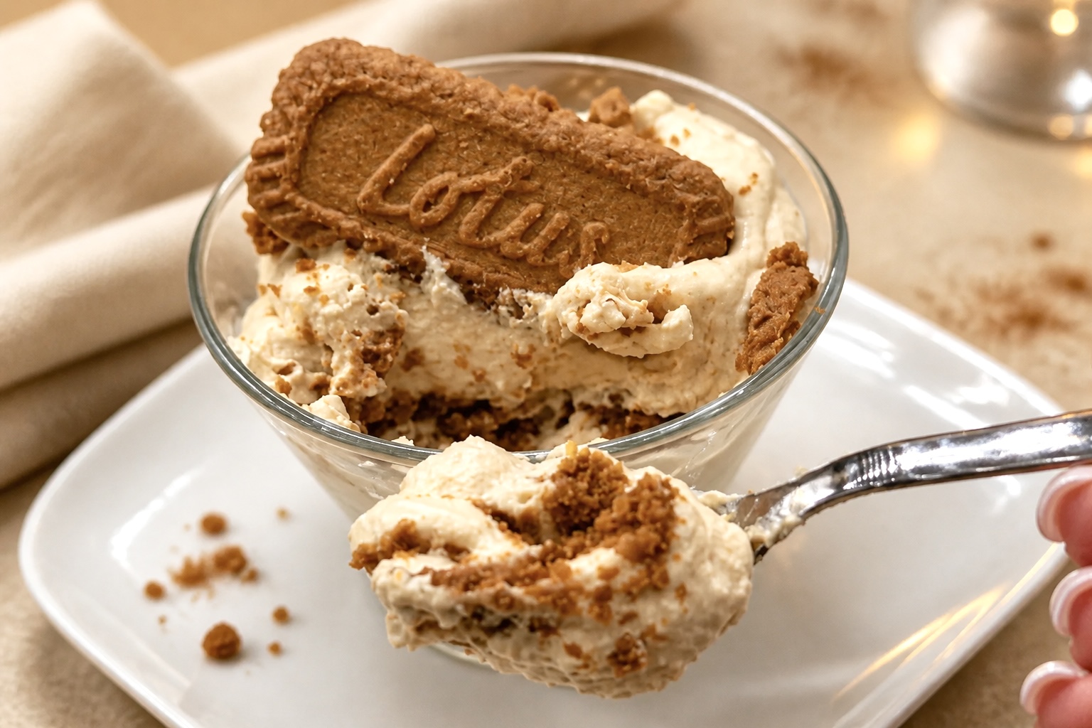 Dolce Monoporzione ai Biscotti e Crema Lotus – Ricetta Facile e Veloce