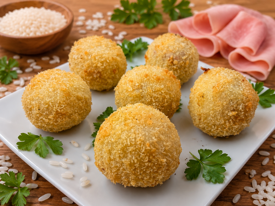 Supplì con cotto e mozzarella