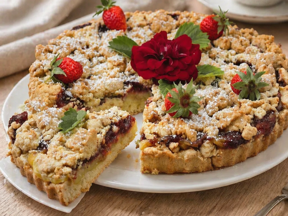 Sbriciolata crema e fragole