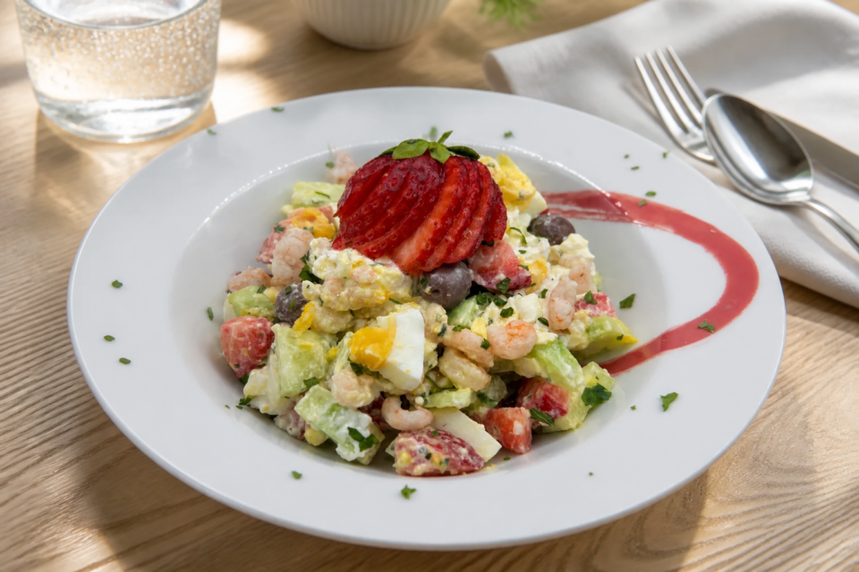 insalata gamberi e fragole