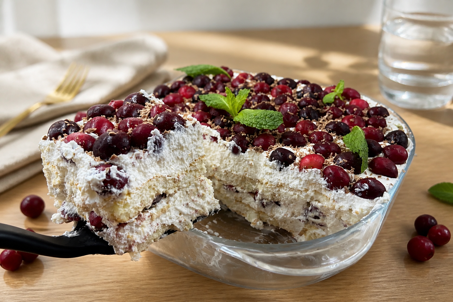 Tiramisù ciliegie e cioccolato senza uova – Fresco e senza cottura