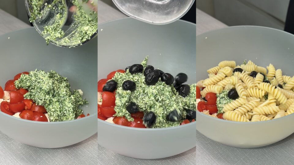Pasta fredda vegana con tofu e pomodorini
