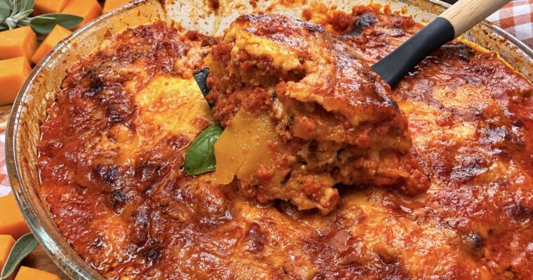 Lasagne di zucca al forno con ragù e mozzarella – Facili e filanti