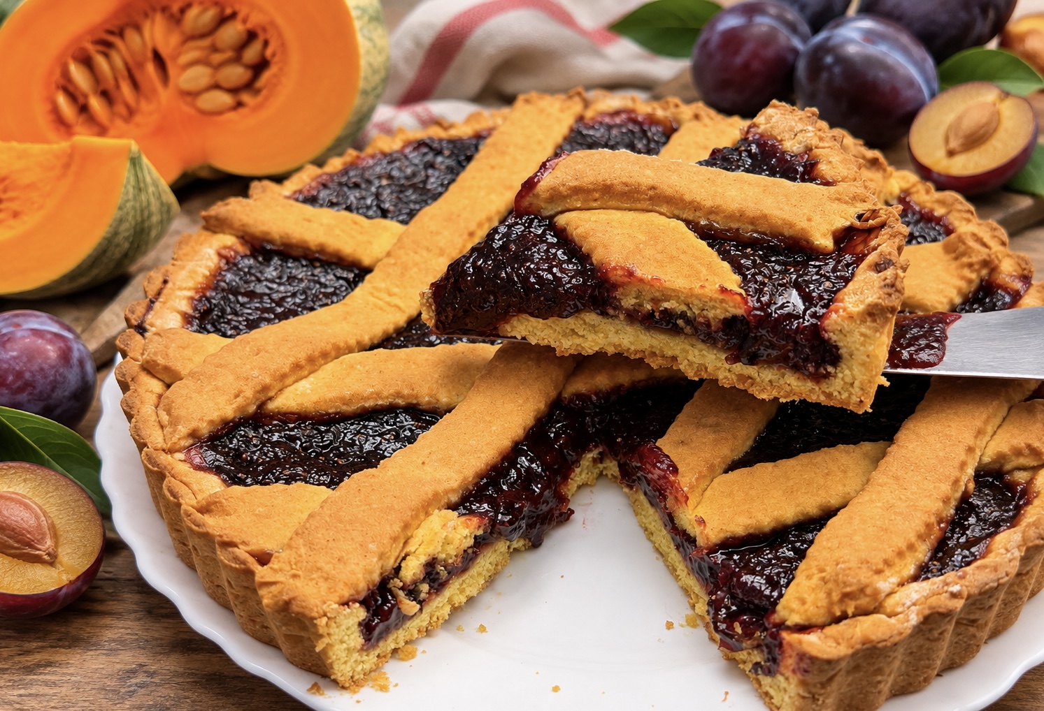 Crostata di zucca e prugne: ricetta autunnale facile