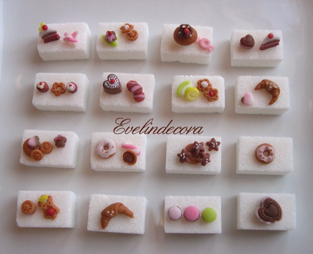 Food miniatures - zollette decorate con pasta di zucchero