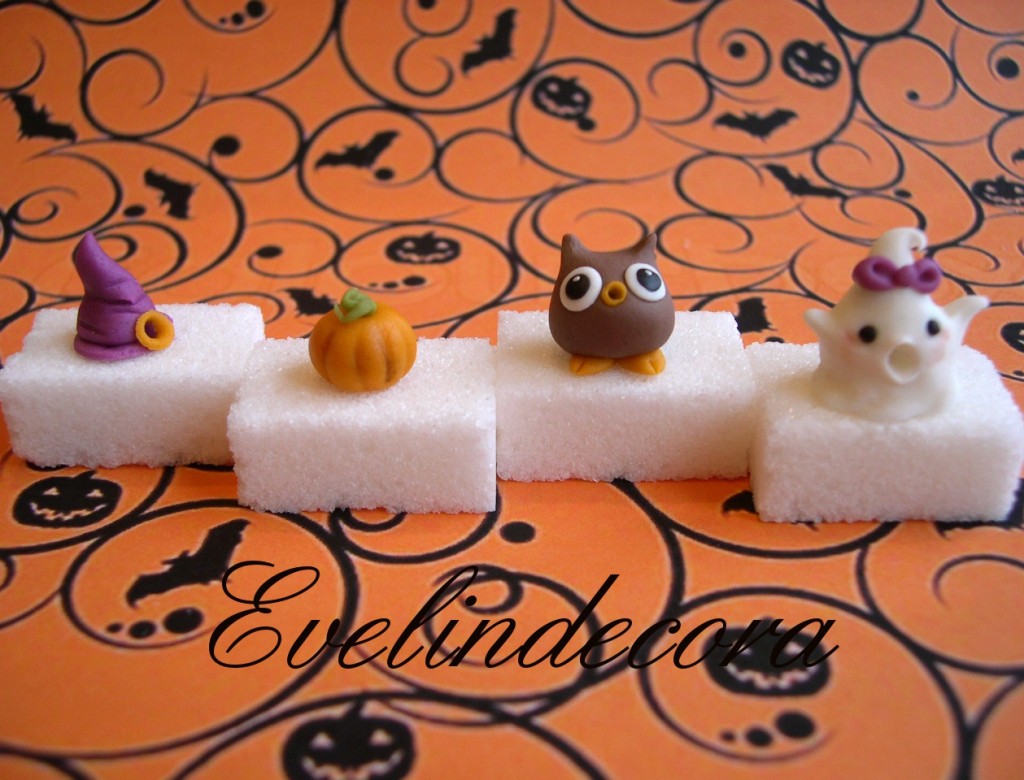 zollette decorate con pasta di zucchero halloween Evelindecora
