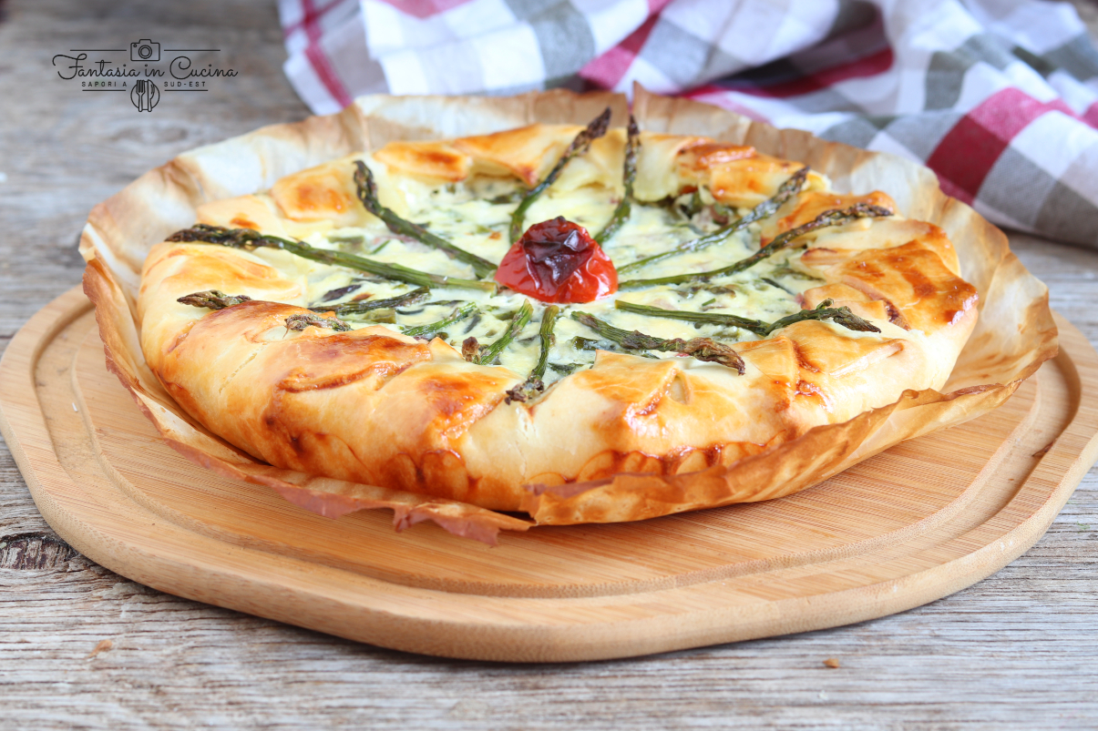 Torta salata asparagi e pomodorini ciliegino