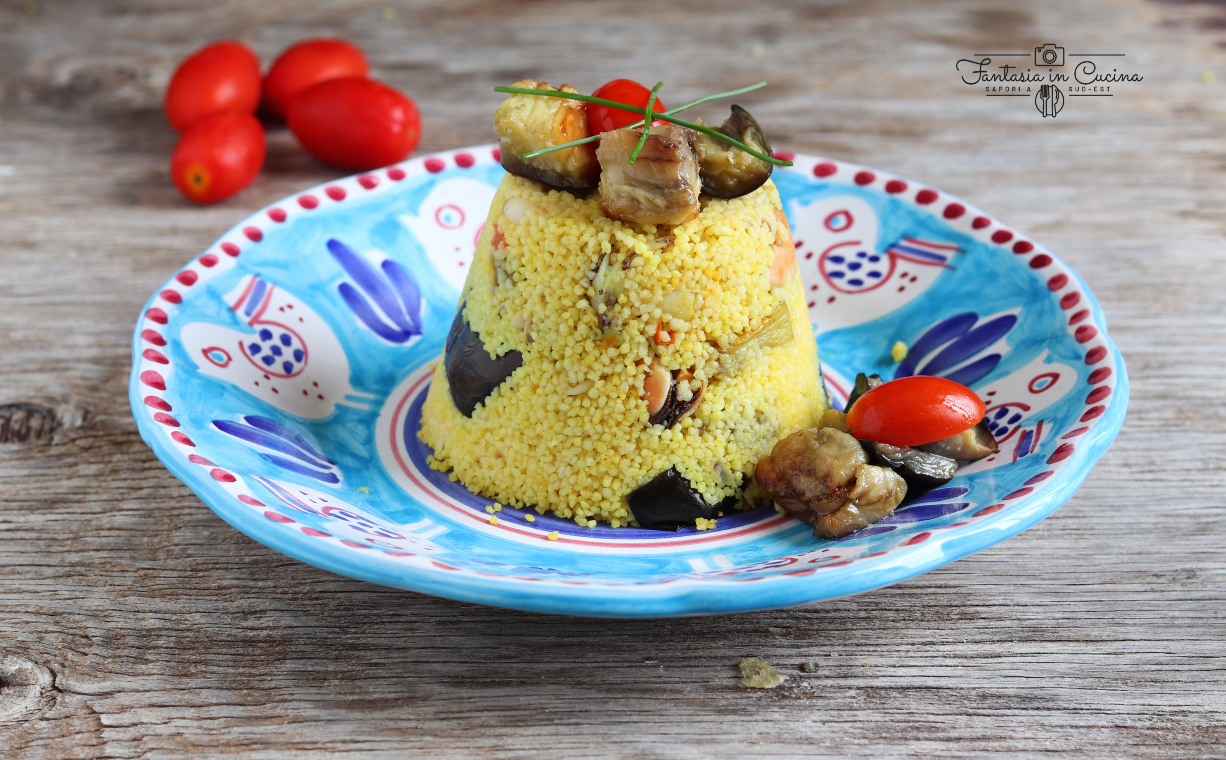 Cous cous con pesce spada e melanzane