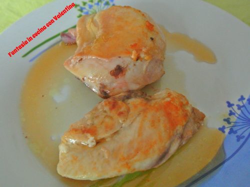 Petto di pollo arrosto con salsa al vino bianco