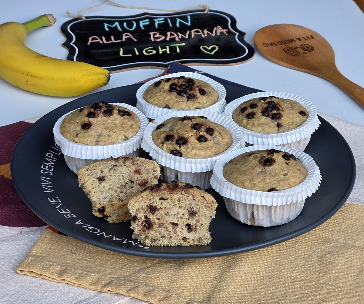 MUFFIN ALLA BANANA LIGHT- senza olio e senza burro
