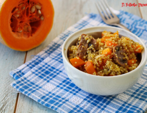 Quinoa con zucca e funghi (primo piatto vegano e gluten free)*