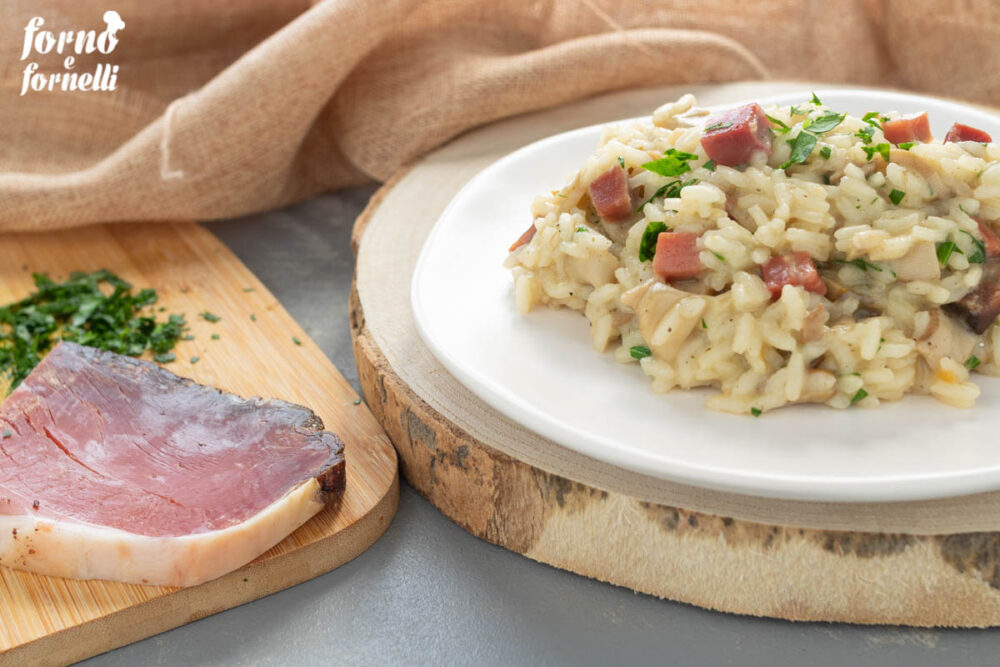 Risotto funghi e speck - Forno e fornelli