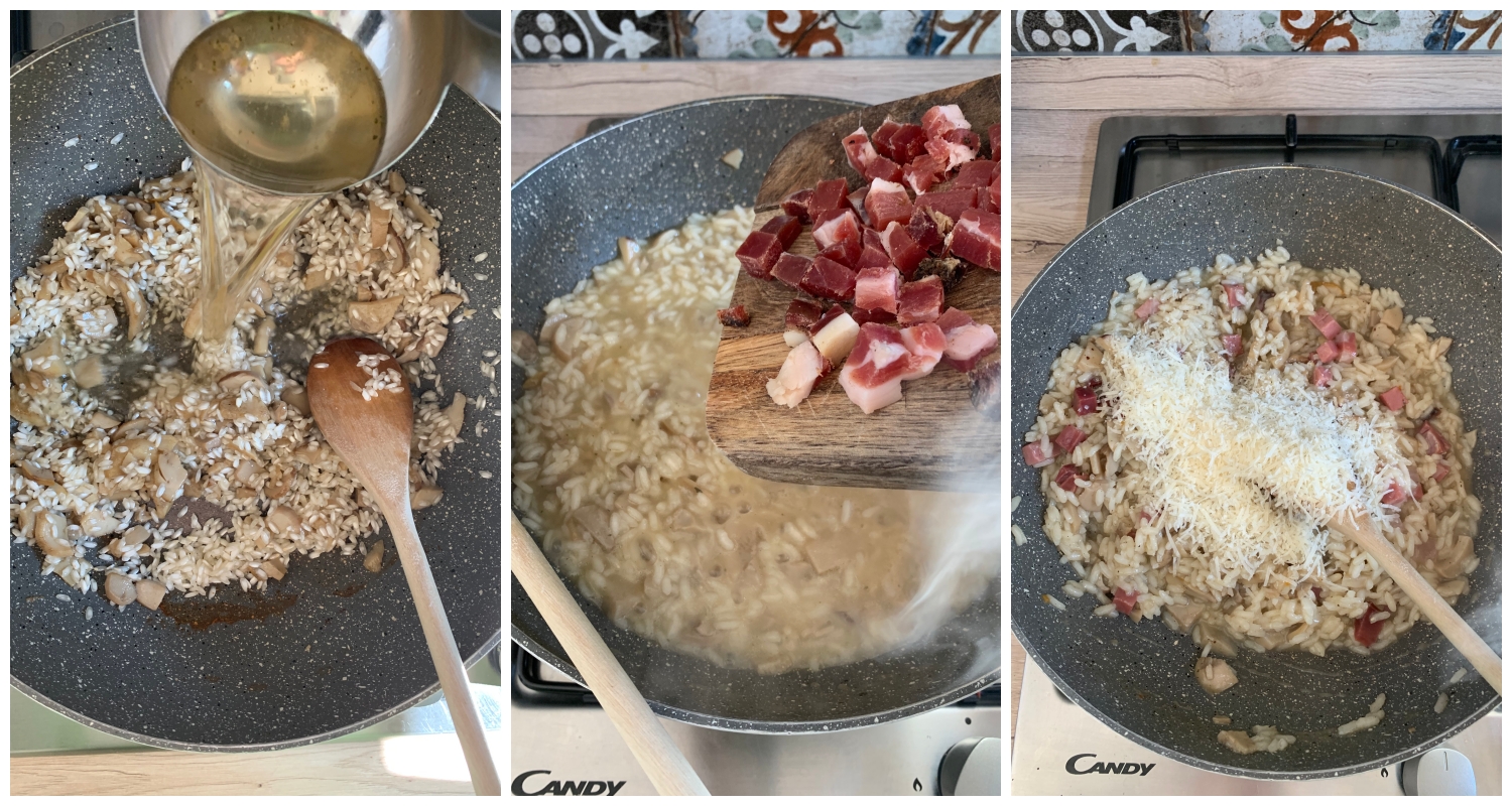 Risotto funghi e speck Forno e fornelli