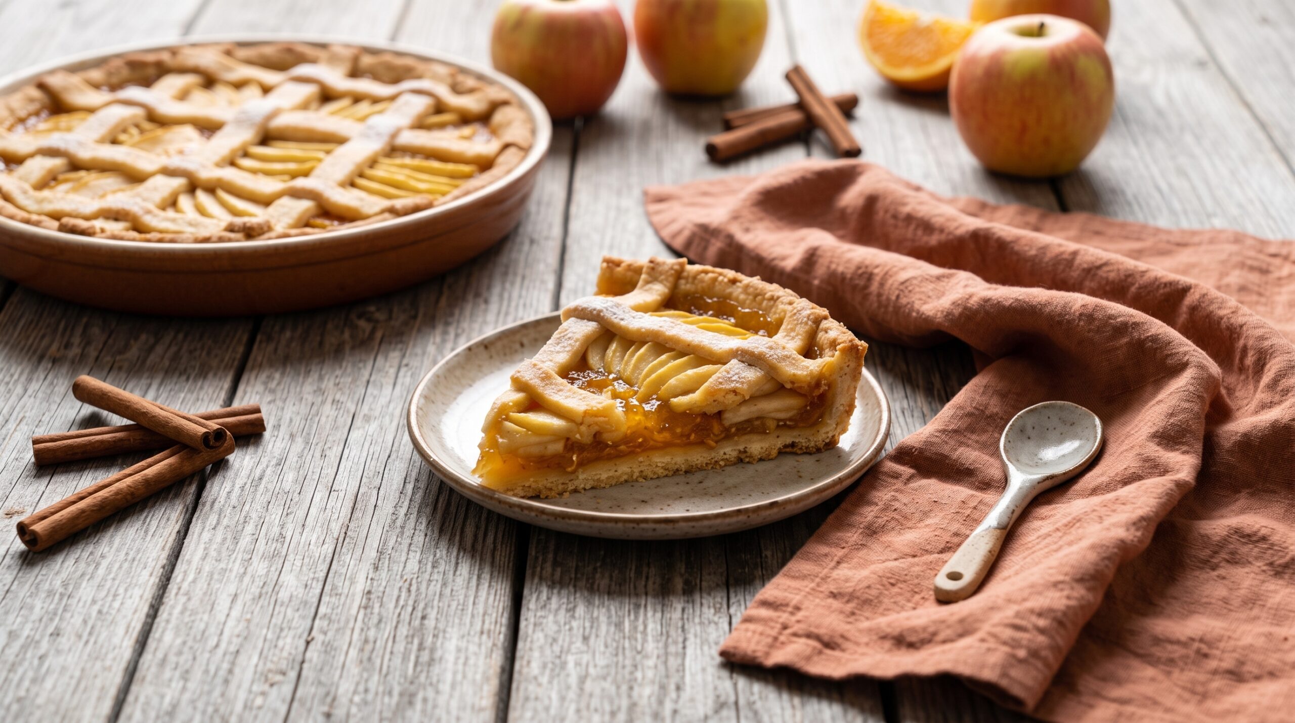 crostata di mele e marmellata di arance