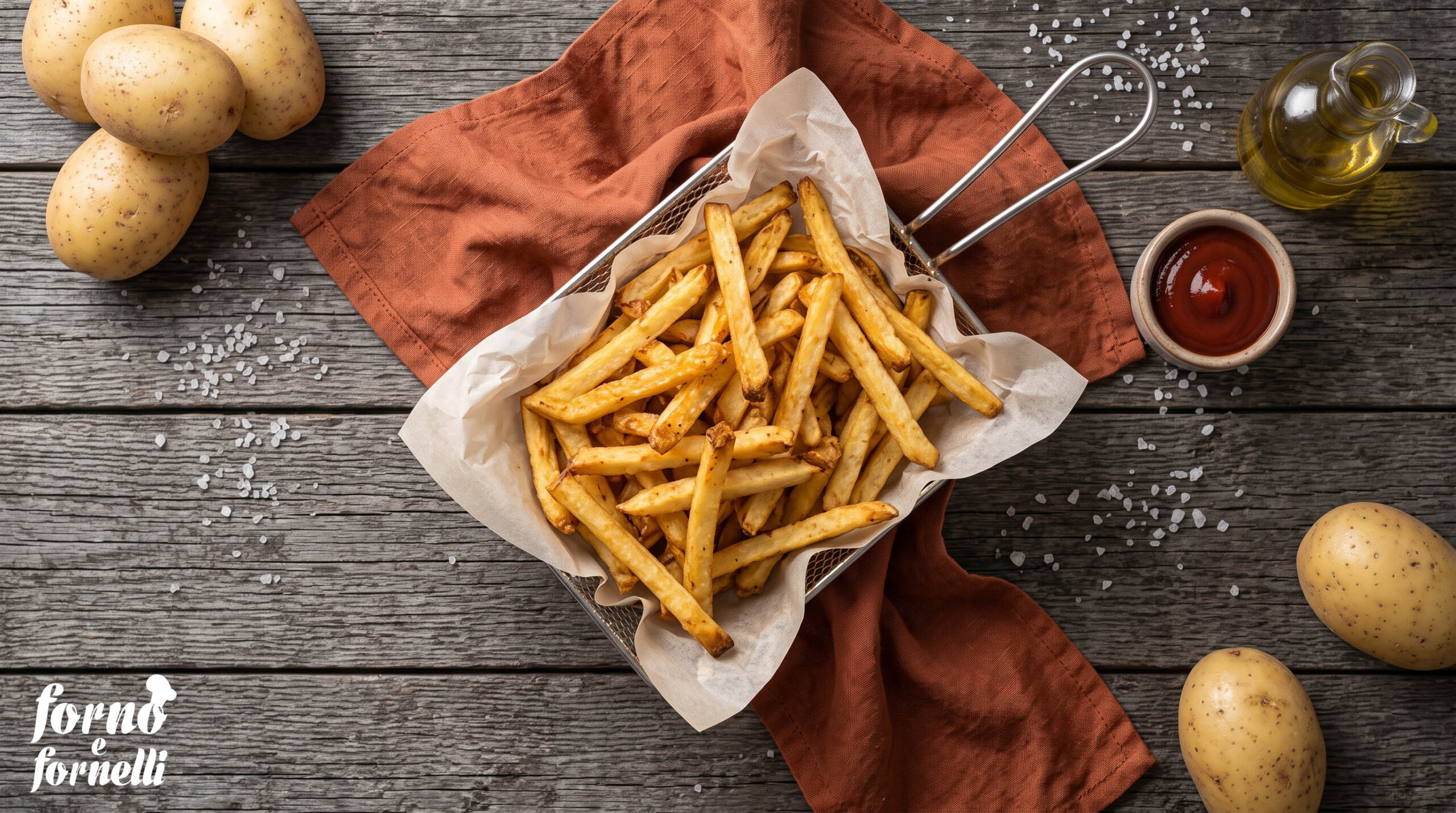 patatine fritte in friggitrice ad aria