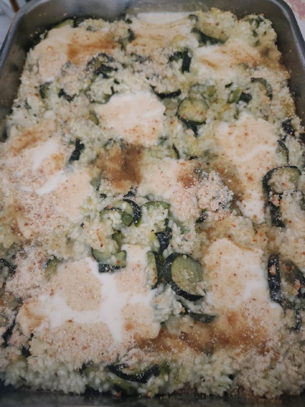 Riso al forno con zucchine e besciamella