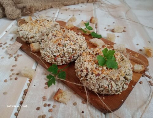 Polpette di lenticchie e pane raffermo al forno