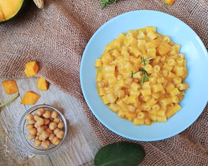 pasta cremosa con zucca Delica e ceci