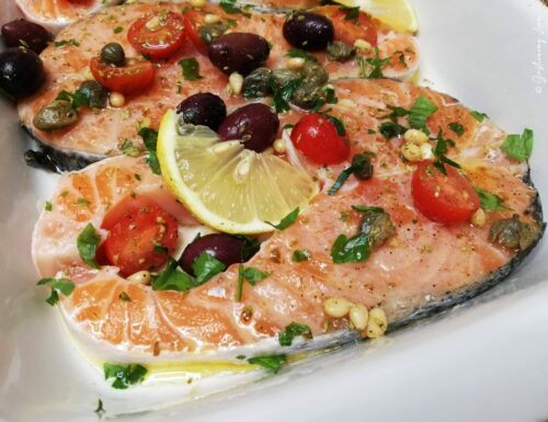 Salmone alla mediterranea al forno