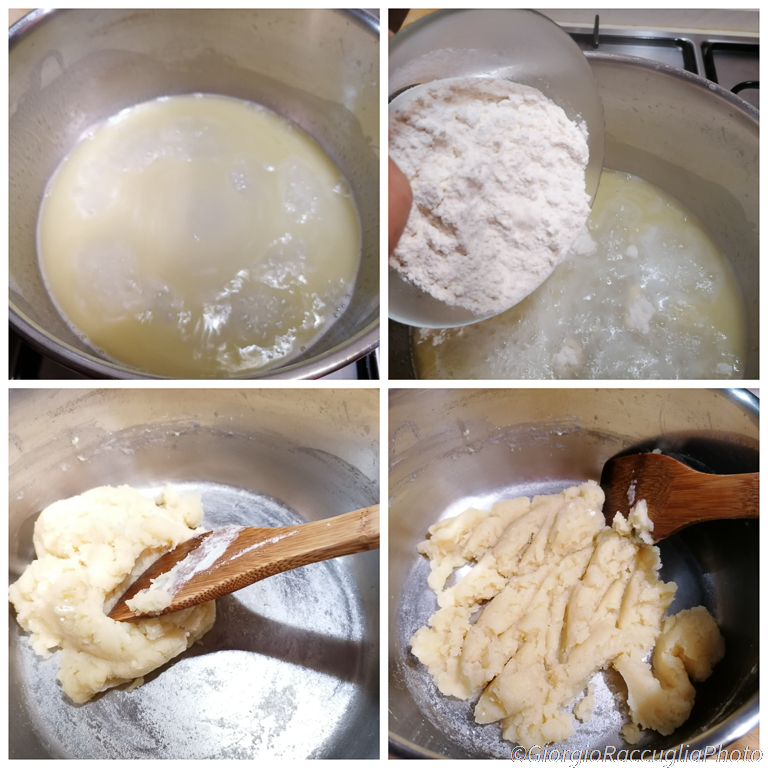 rotolo di pasta choux crema di ricotta e frutti rossi