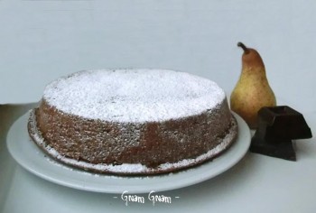 torta morbida  cioccolato e pere