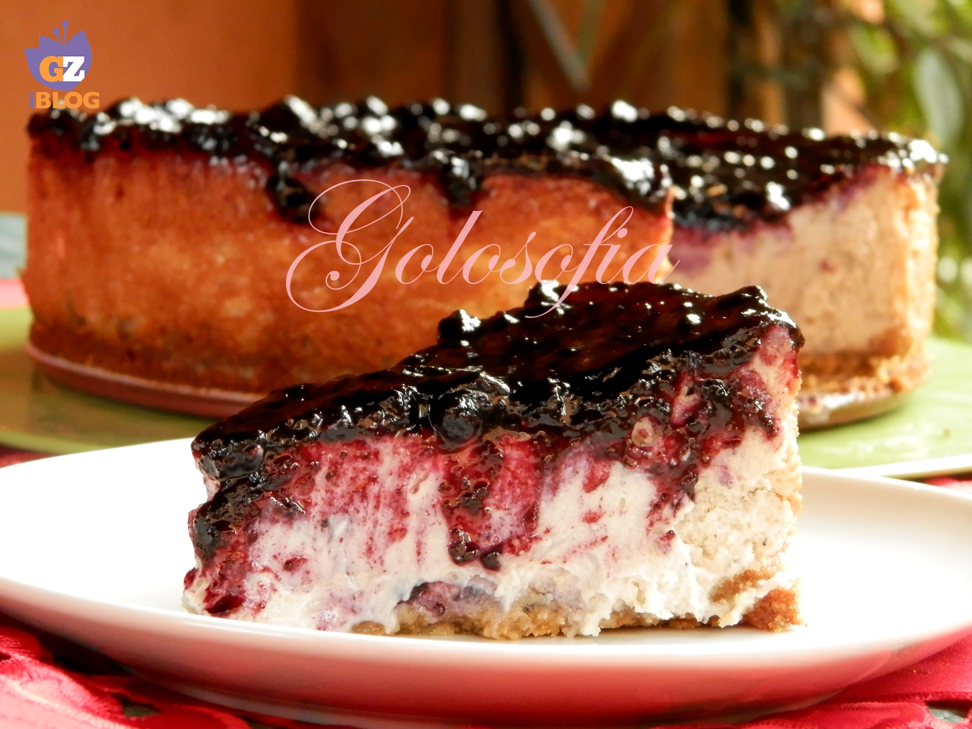 Cheesecake bianco con coulis di mirtilli-ricetta torte-golosofia