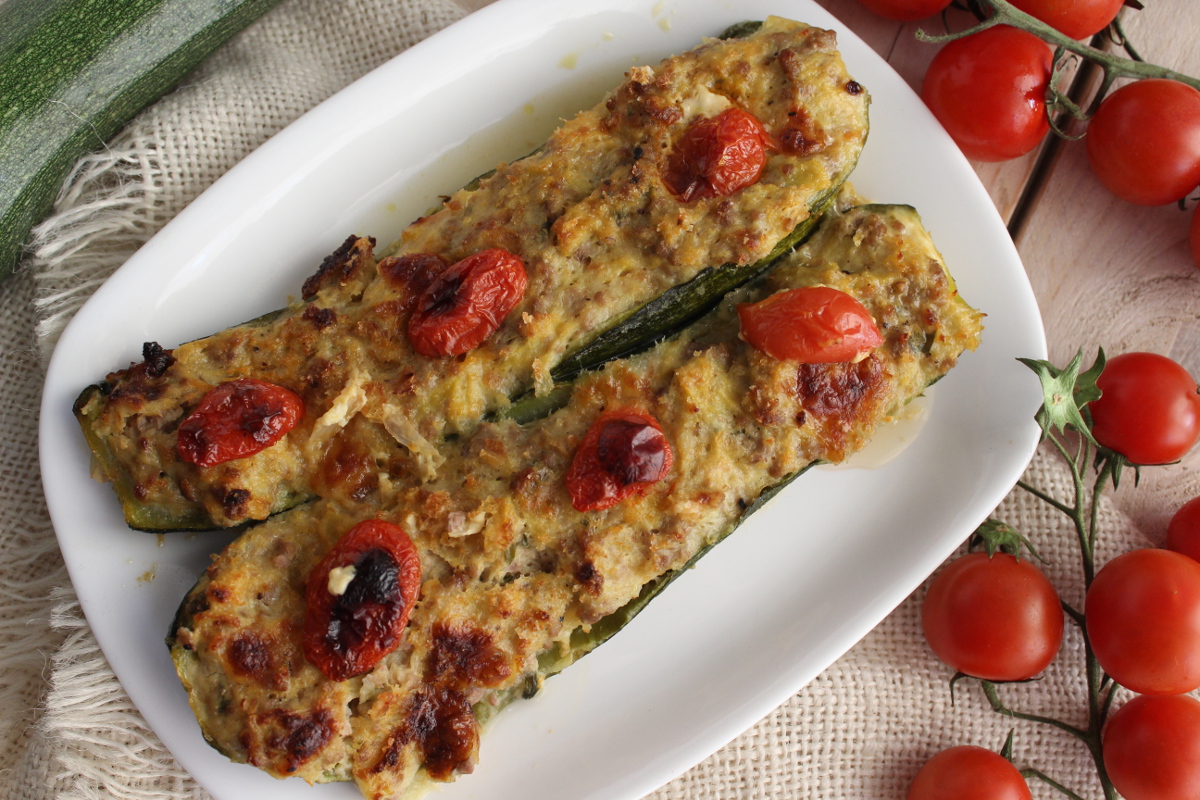 Zucchine ripiene di carne