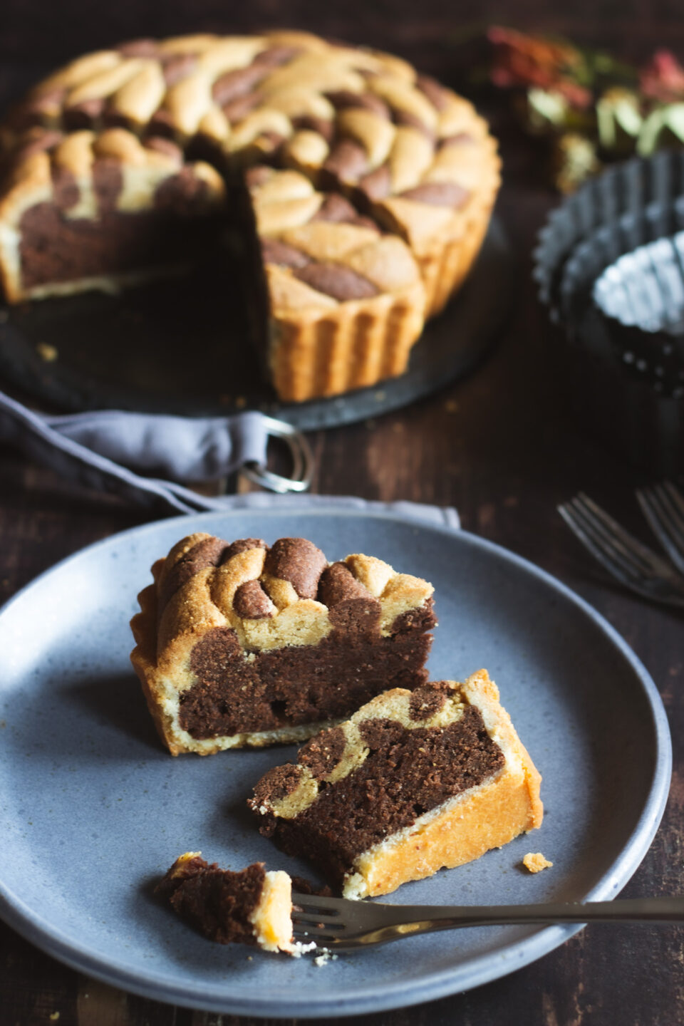 crostata con crema frangipane al cacao