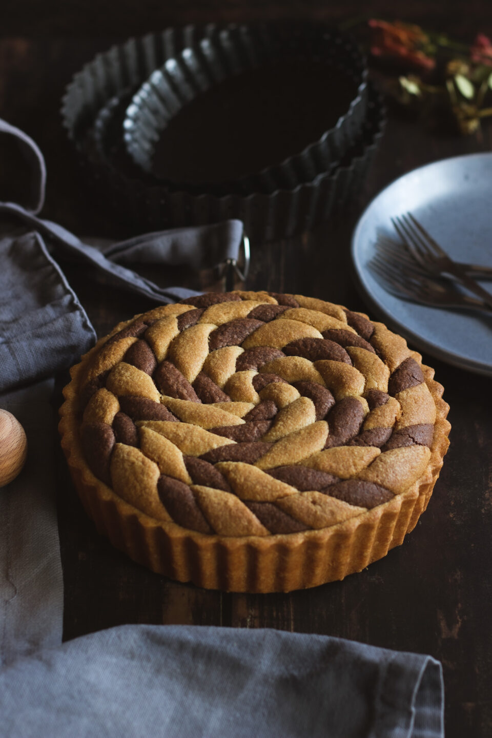 crostata con crema frangipane al cacao