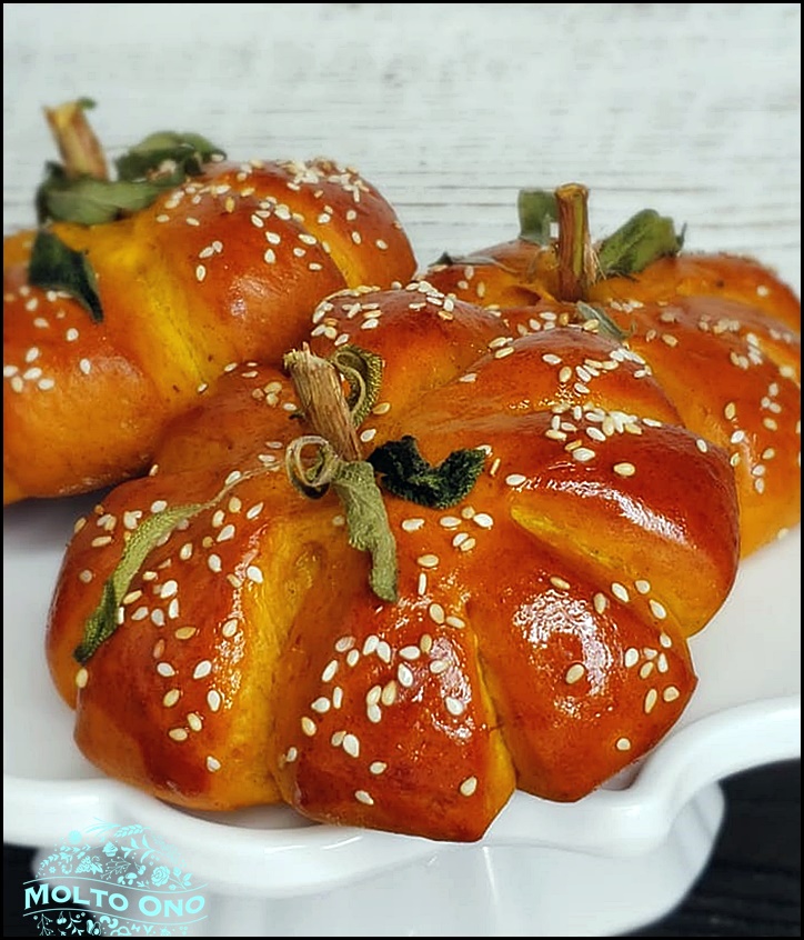 Pumpkin shaped burger buns