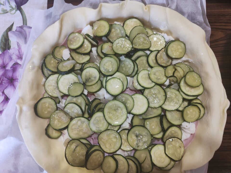 Torta Salata Zucchine e Cotto Forno Friggitrice o Microonde