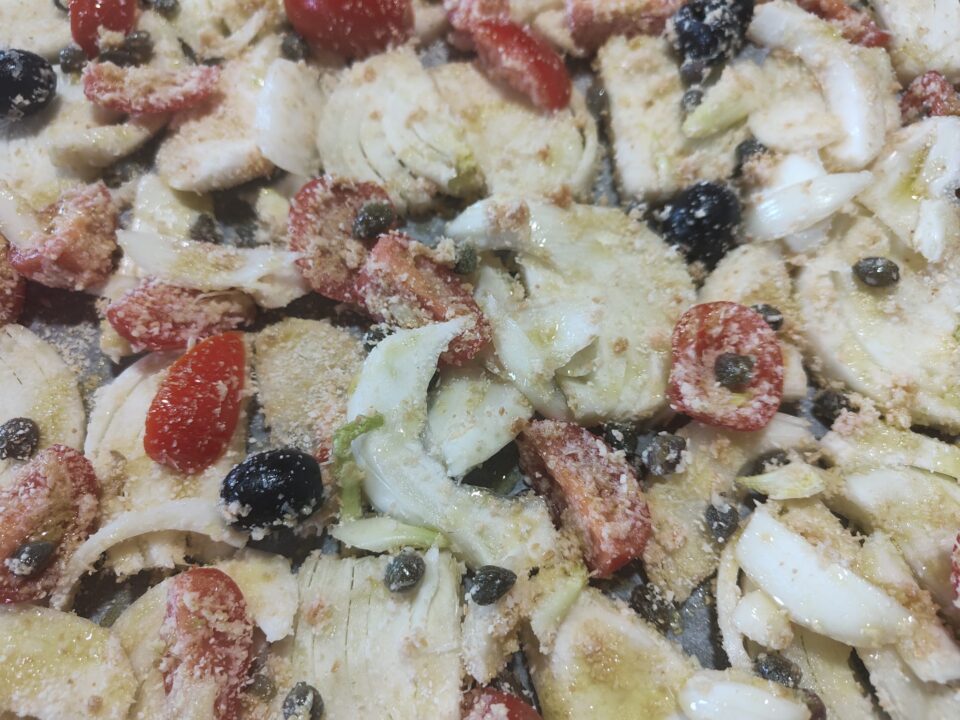 Finocchi gratinati alla mediterranea