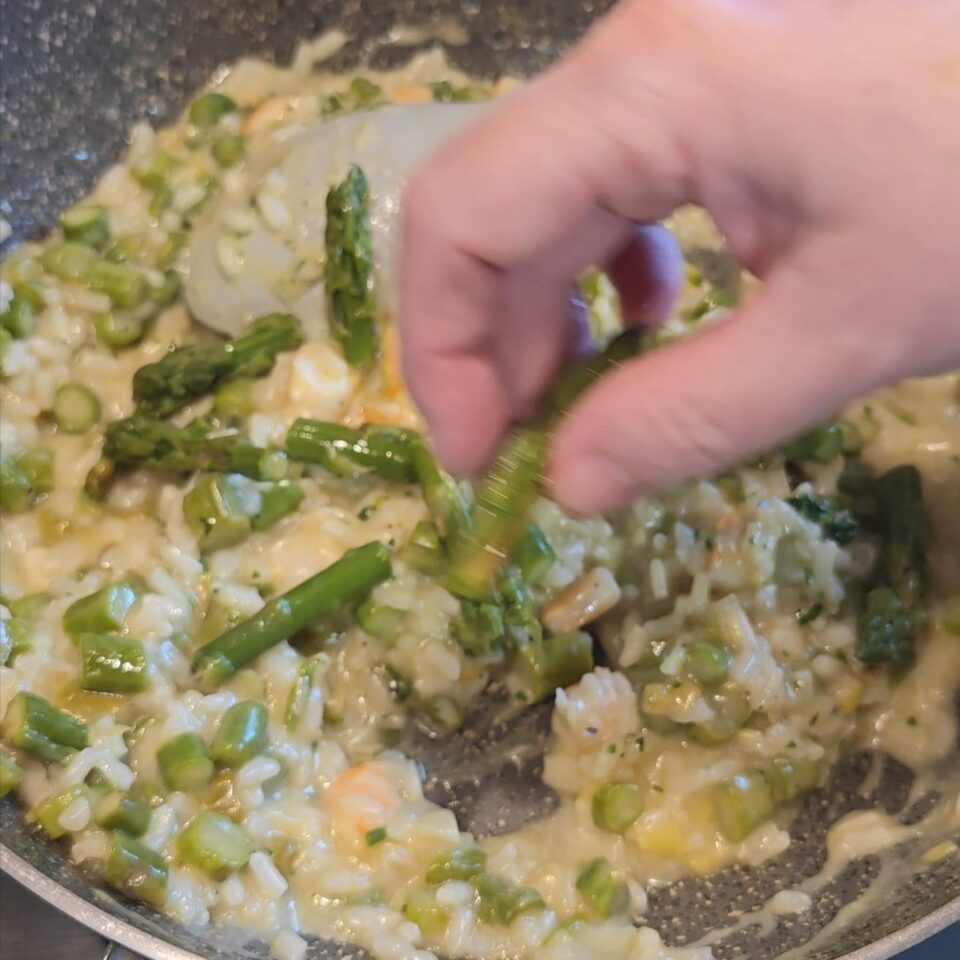 Risotto asparagi e gamberi