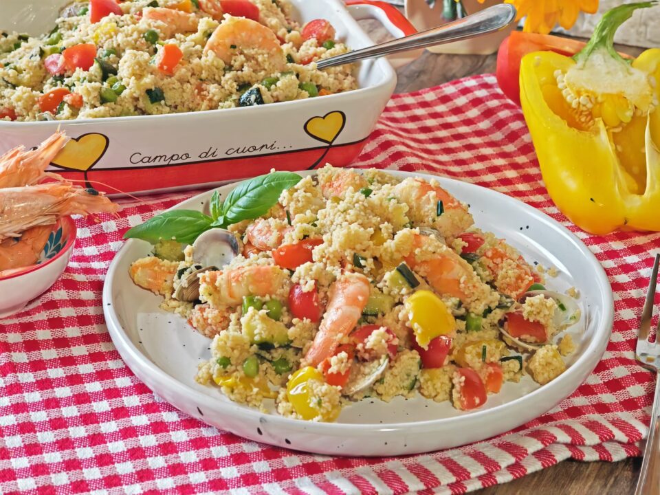 Cous cous speziato gamberi verdure