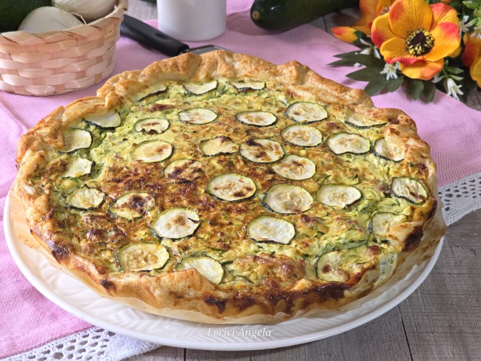 Torta salata zucchine ricotta e speck